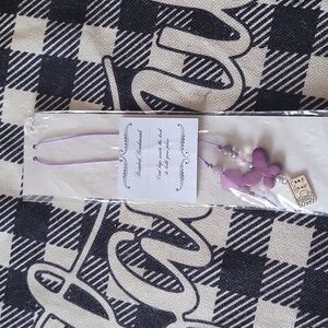 Handmade gorgeous bookmark butterfly charms purple silver charm cook book 📖